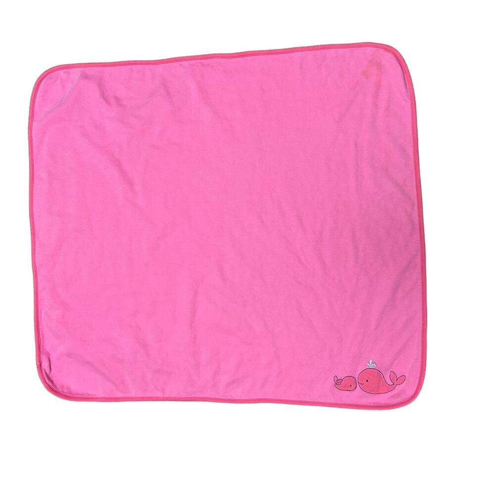 Gymboree Reversible Baby Blanket Pink Whale Pattern 2017 Cotton Layette